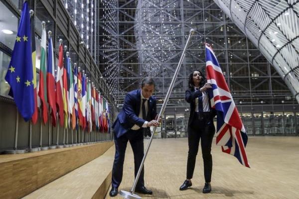 پرچم انگلیس از مقر اتحادیه اروپا در بروکسل برداشته شد